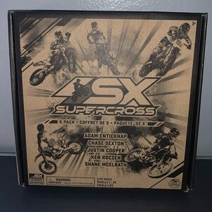 Supercross, Authentic 5-Pack 1:24 Scale Die-Cast Motorcycles with Rider Figure